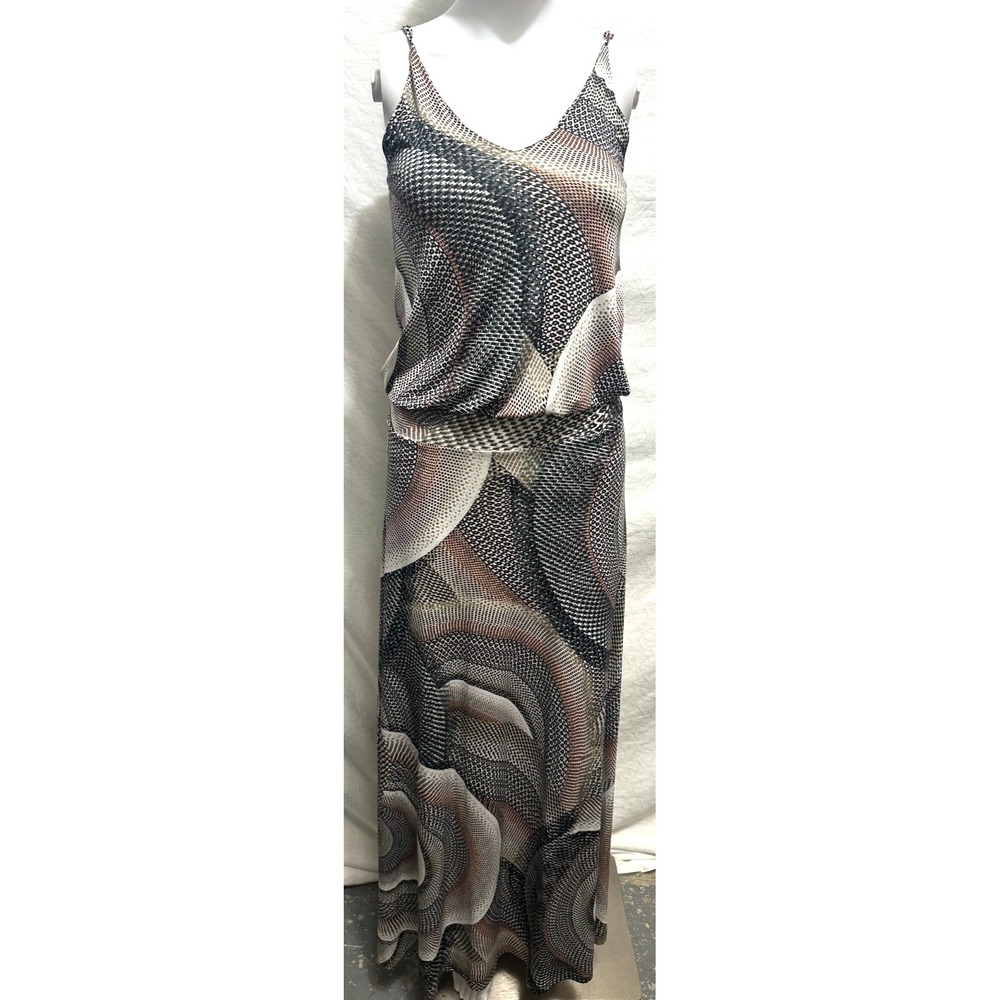 Veronica M. Women's XS Multicolor Spaghetti Strap Drop Waist Maxi Dress